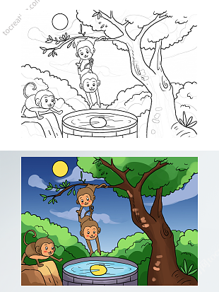 自制绘本寓言故事插画线稿