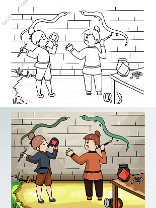 自制绘本寓言故事插画线稿