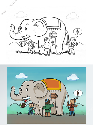 自制绘本寓言故事插画线稿