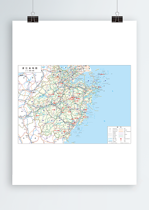 浙江省全要素地图满幅（高清EPS版 ）