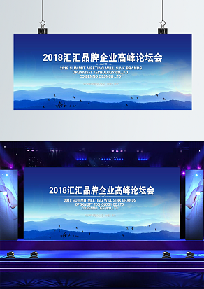 XXX品牌企业高峰论坛背景墙