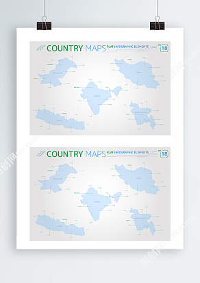 水蓝色Ai尼泊尔矢量可编辑地图