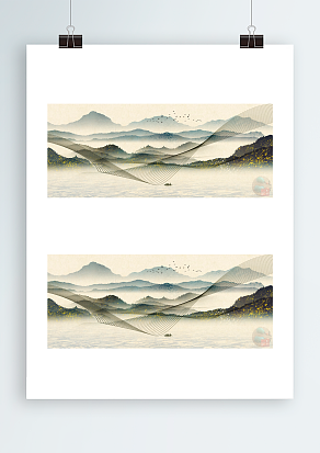 巍峨峻岭背景帷幕设计