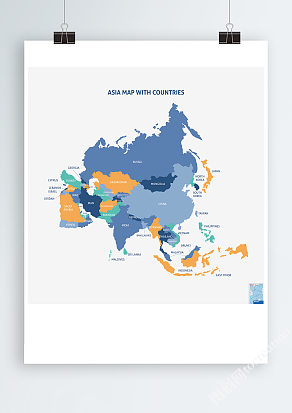亚洲Ai矢量各国家地图