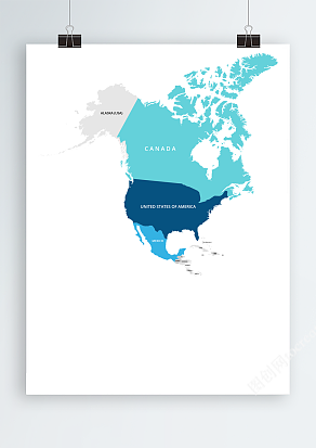 北美各国矢量地图AI、PSD