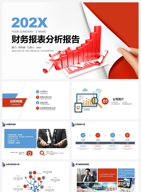 企业年度季度总结报告工作汇报财务报表分析报告ppt