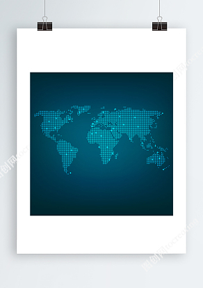 科技感AI世界地图矢量