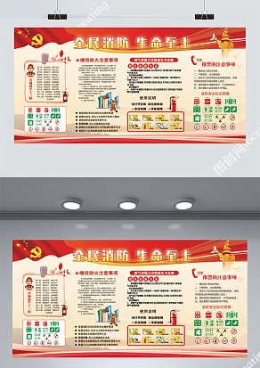 全民消防生命至上展板