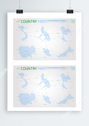 水蓝色Ai矢量马拉西亚地图可编辑