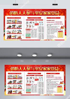 平安消防展板