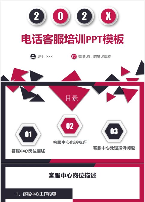 产品电话销售营销PPT模板客服培训PPT