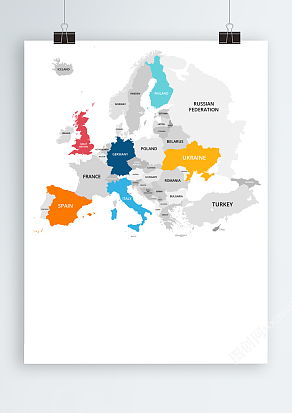 欧洲各国矢量地图AI、PSD