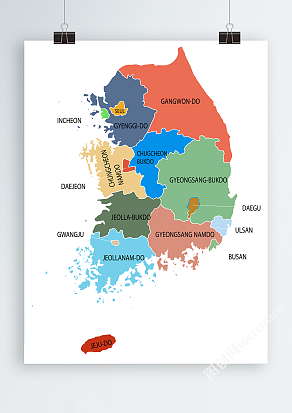 多彩韩国矢量地图AI