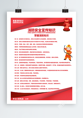 消防安全宣传知识海报