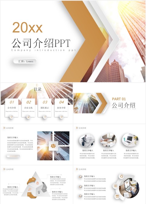 黄色微粒体公司介绍通用PPT