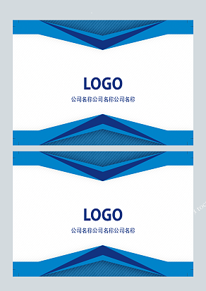 蓝白色简约名片设计