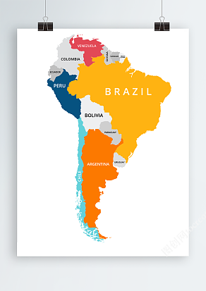 南美洲各国矢量地图AI、PSD