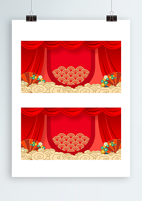 红色舞台大幕背景设计