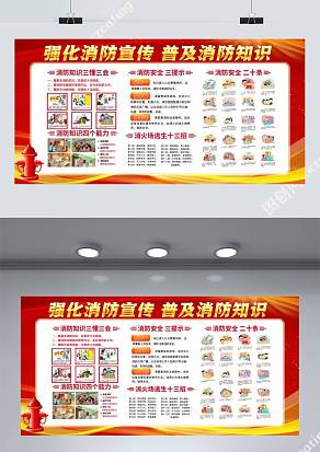 强化消防安全普及消防知识展板