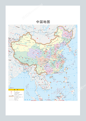 中国地图竖版矢量CDR版（显示市）