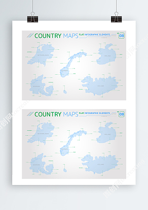 天蓝色大陆可分割地图