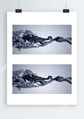 墨色绸带元素背景