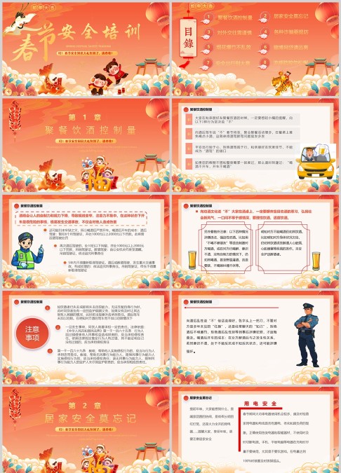 2025年春节安全培训ppt模板