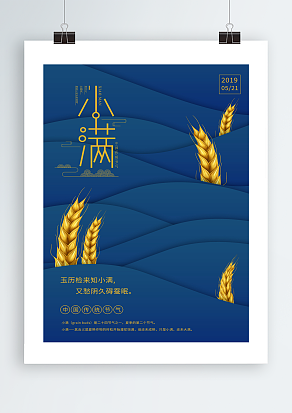 第八节气小满作物快速生长主题海报