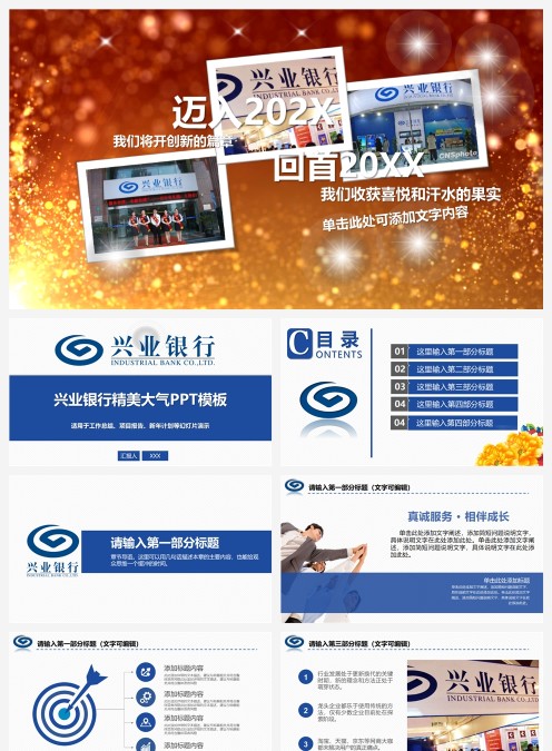 202X年蓝色大气兴业银行通用PPT模板