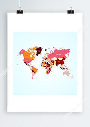 彩色世界Ai矢量地图