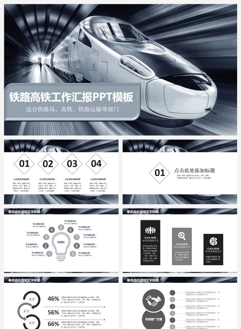 铁路高铁工作汇报PPT模板