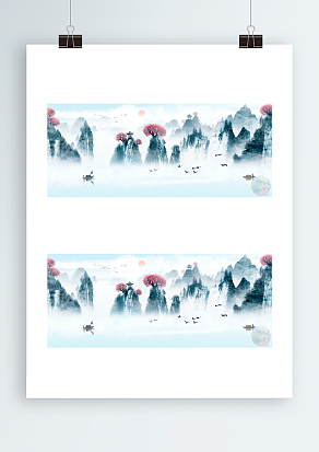 2021优美水墨画背景帷幕