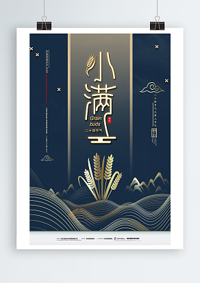 中国传统节日小满主题海报