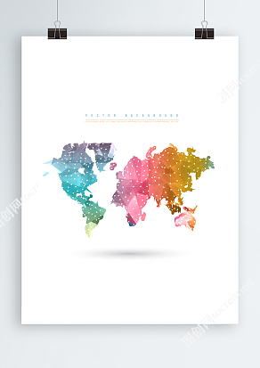 唯美风AI矢量世界国家地图