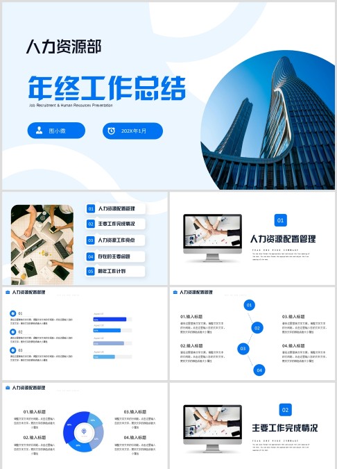 人力资源部年终总结年终汇报ppt