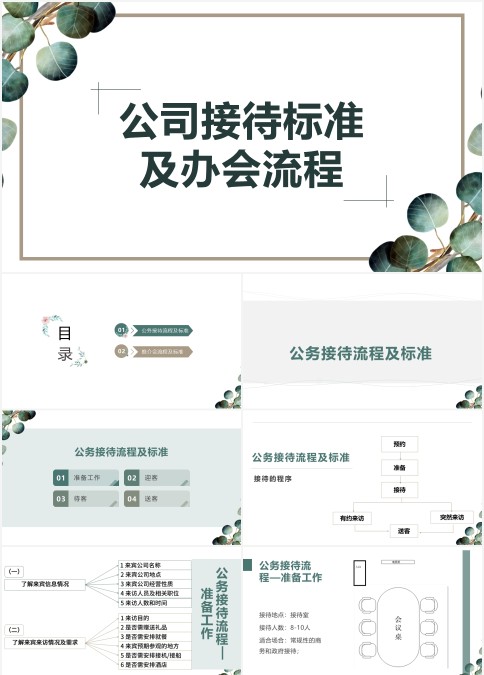 公司接待标准及办会流程PPT模板