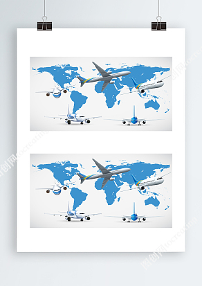 蓝色飞机模型航天Ai图形