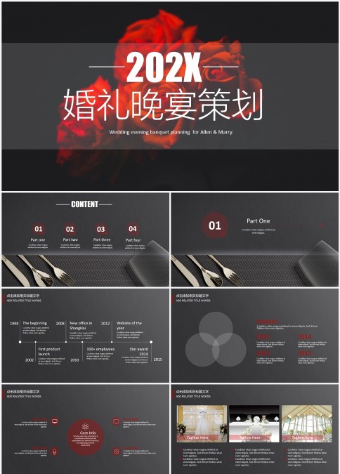 婚礼晚宴策划PPT模板