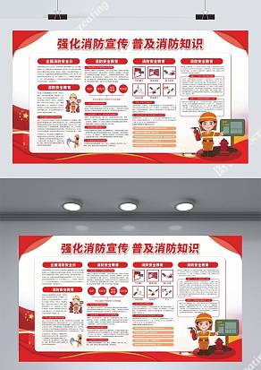 全国消防安全教育知识宣传展板