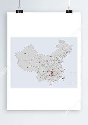 灰色调中国各省市辐射地图