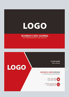 红黑高端商务名片设计