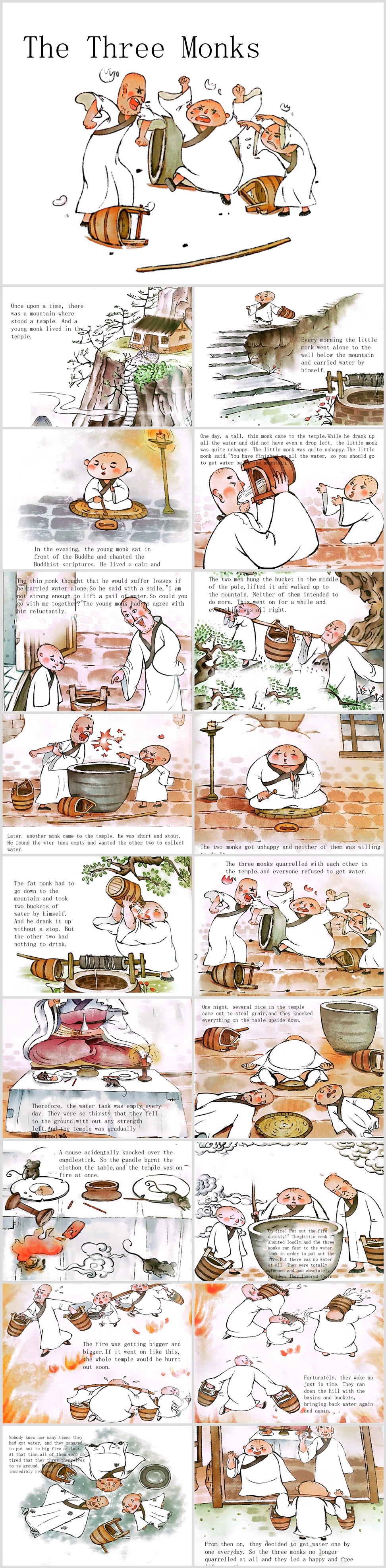 三个和尚英文绘本故事ppt