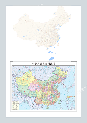 中国地图矢量TIF版（县镇地图）