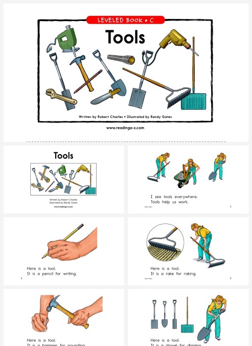 卡通英语绘本tools教育教学PPT