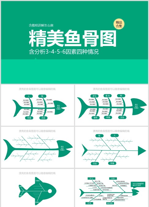 精美鱼骨图分析ppt
