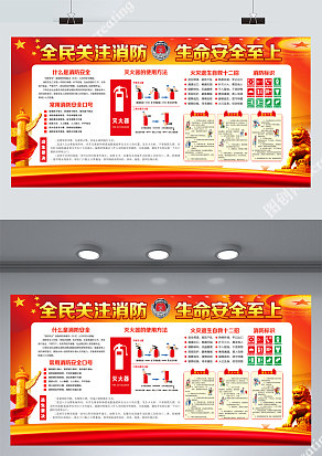 全民关注消防生命安全至上展板