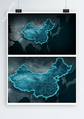 立体科技地图科技感可视化代大屏3D地图