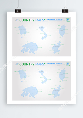 水蓝色Ai矢量香港城市地图