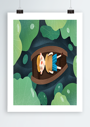 悠然自得的夏天夏至主题海报