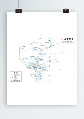 舟山市地形图岛式（高清EPS版）